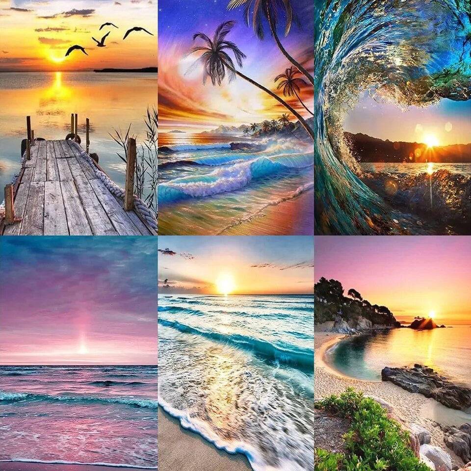 Sunset Beach Diamond Art Kits (Clearance) - Belfair Designs